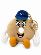 Big Apple Benny plush charm sitting, close-up of his face and NY cap