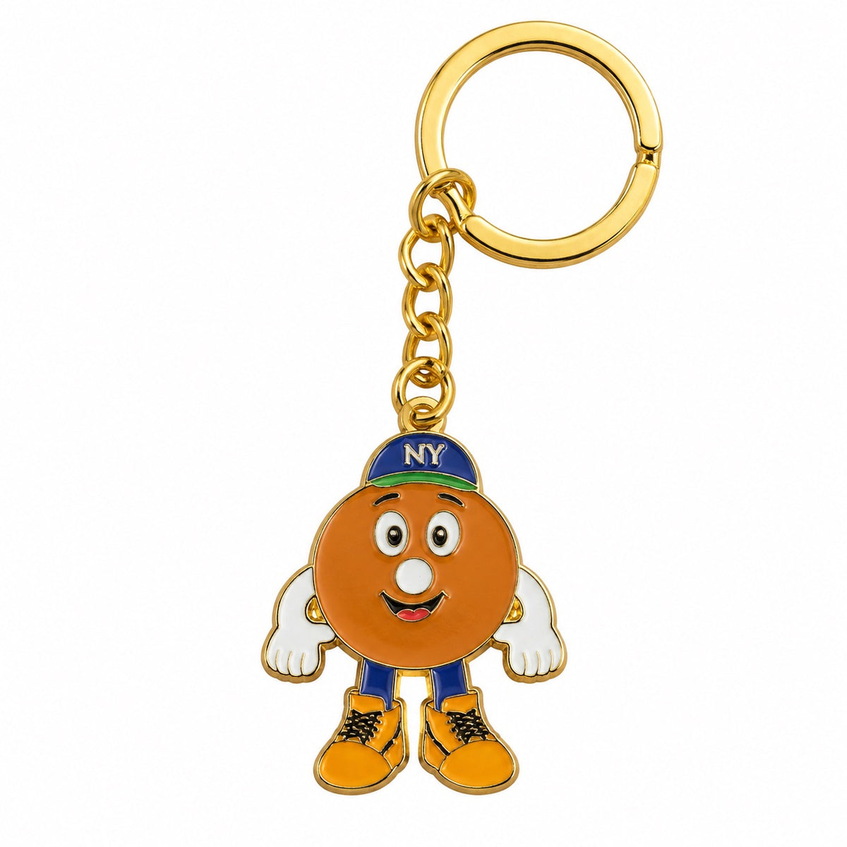 Big Apple Benny enamel keychain, front view