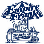 Close-up of the Empire Frank design: "The hot dog with mustard swagger"